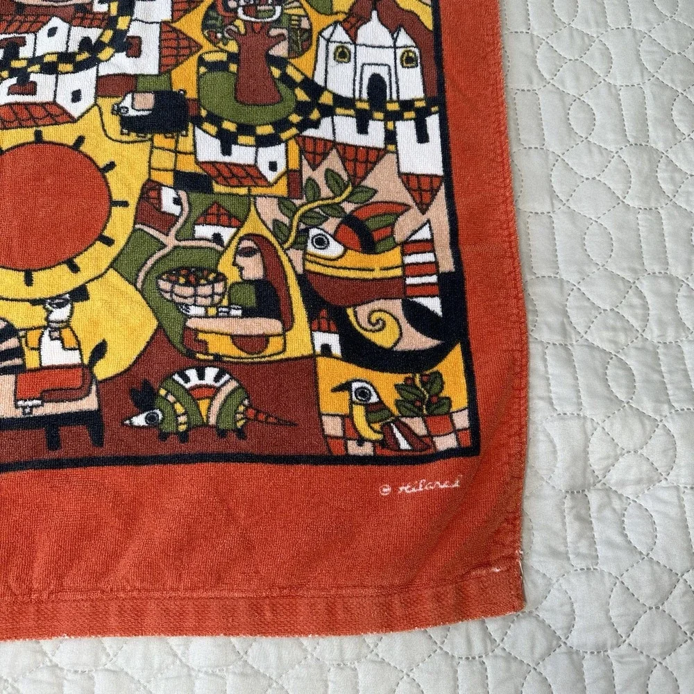 Vintage Hilasal Cotton Towel Fernando LA Palma Design Sheet Hand Mat El Salvador